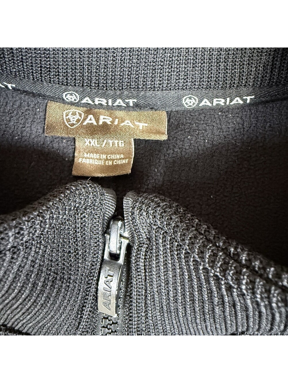 Ariat Mens XXL Black Textured Knit Full Zip Jacket Zip Pockets Equestrian - Picture 3 of 10